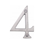 M Marcus Heritage Brass Numeral 4 - Face Fix 76mm Slimline font